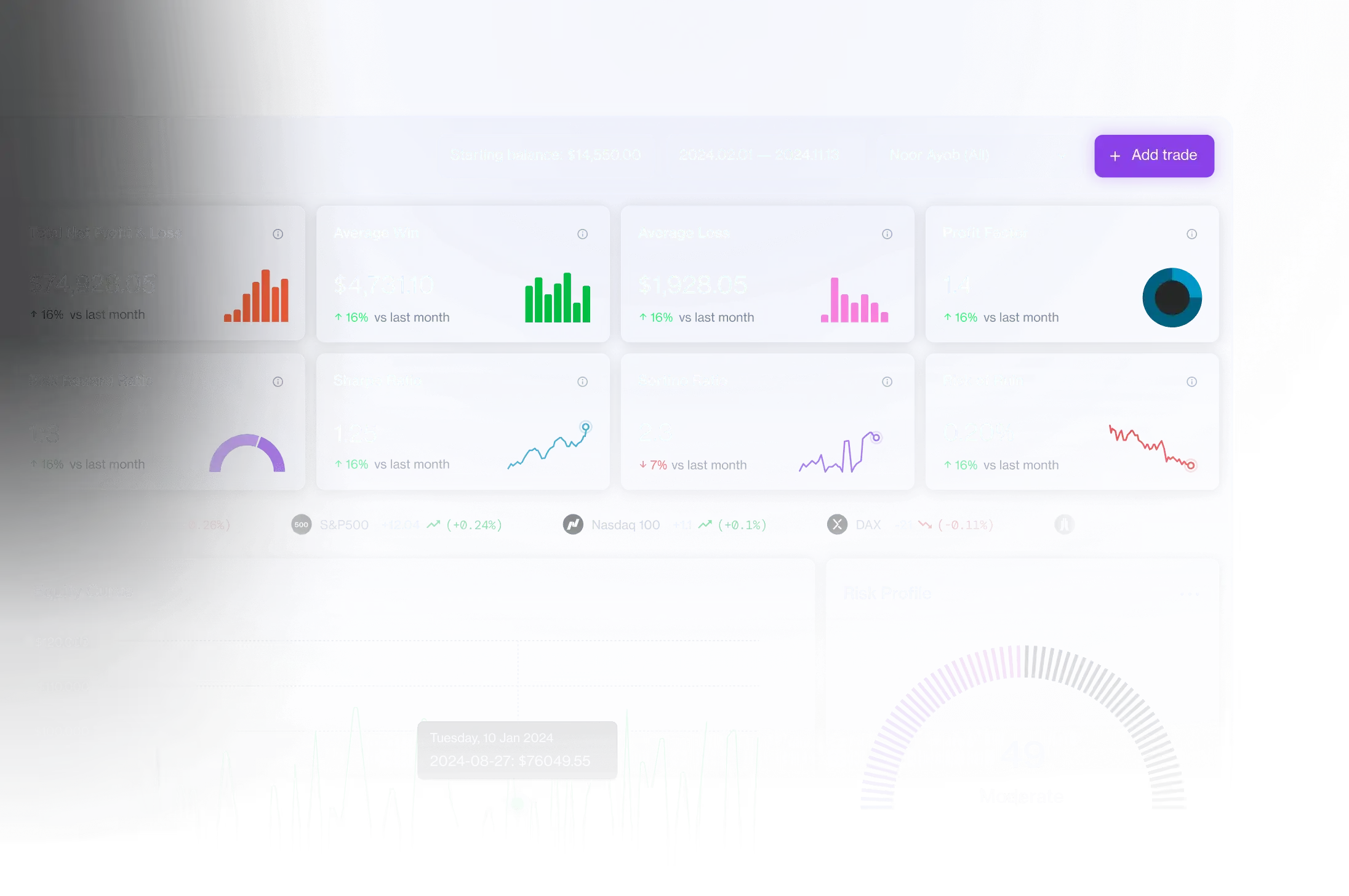 EcoNarix portfolio management panel